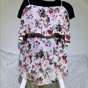 Siren Lily Floral Camisole Top - Pink and Cream
